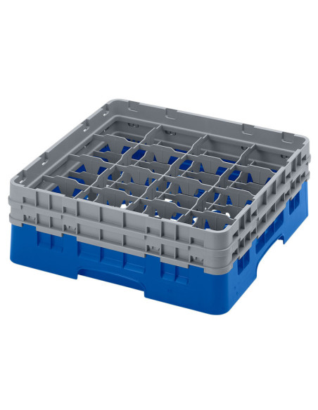 Cesta de lavado 16 comp. 2 alturas - 10,9 cm Ø máx. - alt. máx. 13,5 cm - 50 x 50 x 18,4 cm - Azul