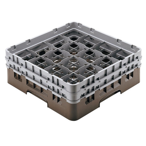 Cesta de lavado 16 comp. 2 alturas - 10,9 cm Ø máx. - alt. máx. 14,9 cm - 50 x 50 x 18,4 cm - Castaño