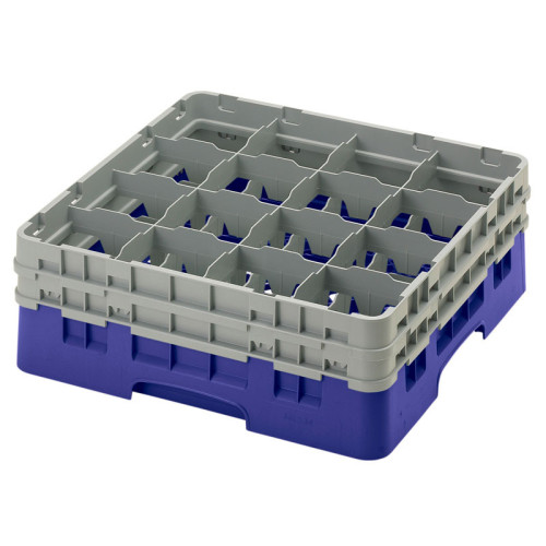 Cesta de lavado 16 comp. 2 alturas - 10,9 cm Ø máx. - alt. máx. 14,9 cm - 50 x 50 x 18,4 cm - Azul marino