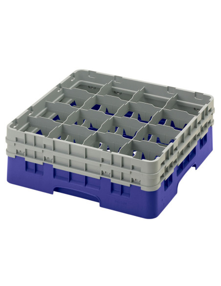 Cesta de lavado 16 comp. 2 alturas - 10,9 cm Ø máx. - alt. máx. 14,9 cm - 50 x 50 x 18,4 cm - Azul marino