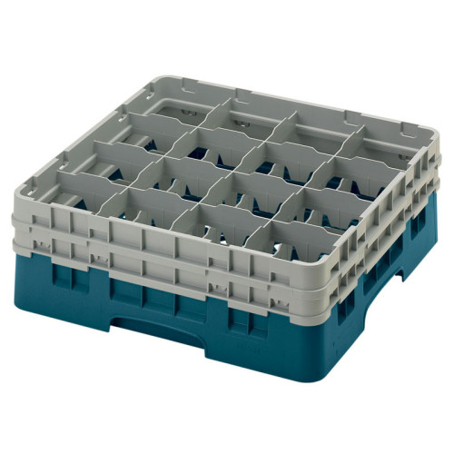 Cesta de lavado 16 comp. 2 alturas - 10,9 cm Ø máx. - alt. máx. 14,9 cm - 50 x 50 x 18,4 cm - Cerceta