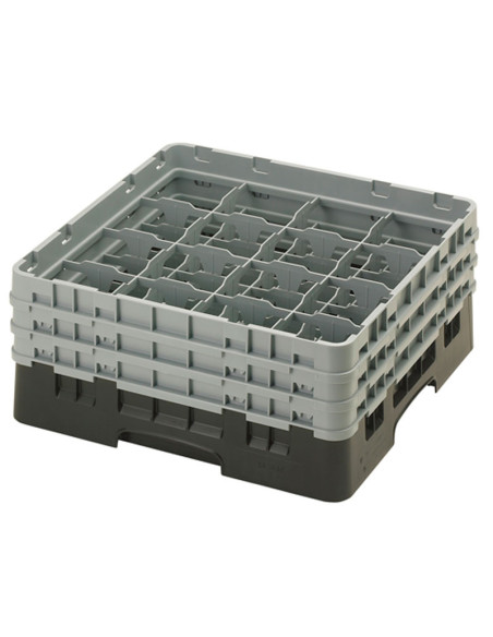 Cesta de lavado 16 comp. 3 alturas - 10,9 cm Ø máx. - alt. máx. 17,6 cm - 50 x 50 x 22,5 cm - Negro