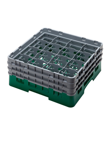 Cesta de lavado 16 comp. 3 alturas - 10,9 cm Ø máx. - alt. máx. 17,6 cm - 50 x 50 x 22,5 cm - Verde sherwood