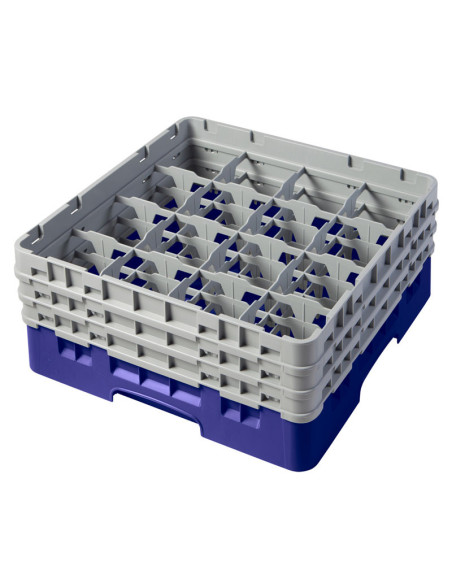 Cesta de lavado 16 comp. 3 alturas - 10,9 cm Ø máx. - alt. máx. 17,6 cm - 50 x 50 x 22,5 cm - Azul marino