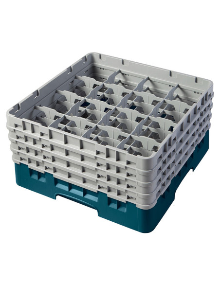 Cesta de lavado 16 comp. 4 alturas - 10,9 cm Ø máx. - alt. máx. 21,7 cm - 50 x 50 x 26,7 cm - Cerceta