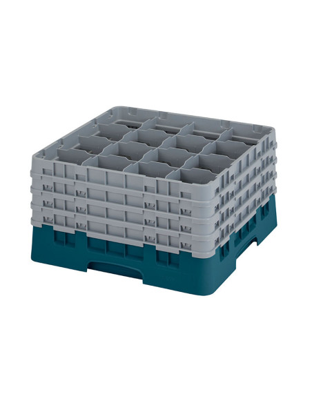 Cesta de lavado 16 comp. 4 alturas - 10,9 cm Ø máx. - alt. máx. 24,1 cm - 50 x 50 x 26,7 cm - Cerceta