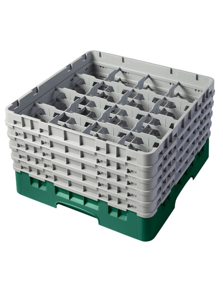 Cesta de lavado 16 comp. 5 alturas - 10,9 cm Ø máx. - alt. máx. 25,8 cm - 50 x 50 x 30,8 cm - Verde sherwood