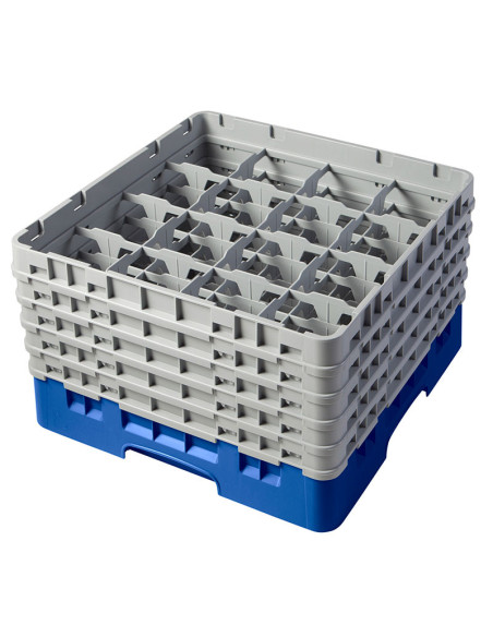 Cesta de lavado 16 comp. 5 alturas - 10,9 cm Ø máx. - alt. máx. 25,8 cm - 50 x 50 x 30,8 cm - Azul