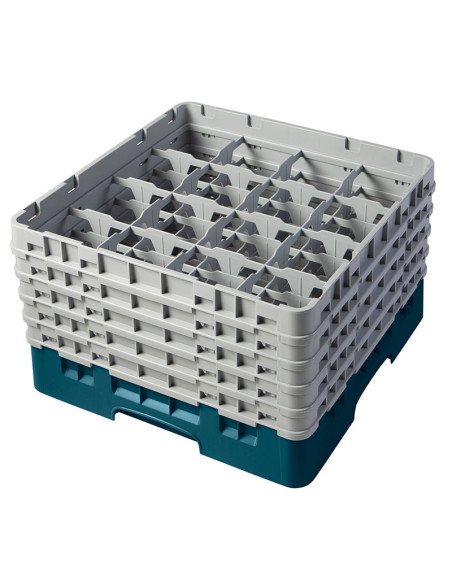Cesta de lavado 16 comp. 5 alturas - 10,9 cm Ø máx. - alt. máx. 25,8 cm - 50 x 50 x 30,8 cm - Cerceta