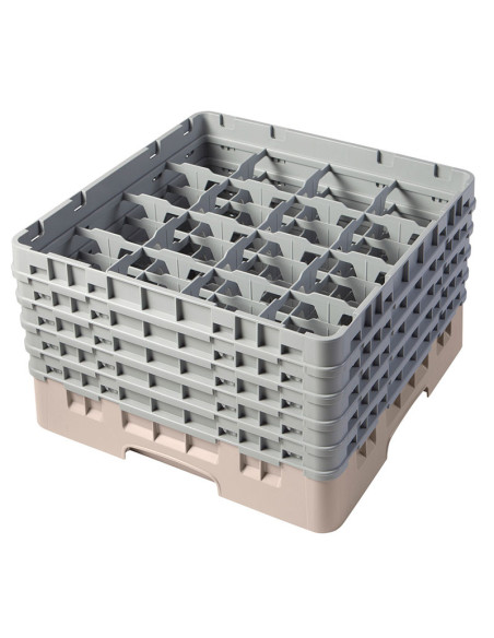 Cesta de lavado 16 comp. 5 alturas - 10,9 cm Ø máx. - alt. máx. 25,8 cm - 50 x 50 x 30,8 cm - Beige
