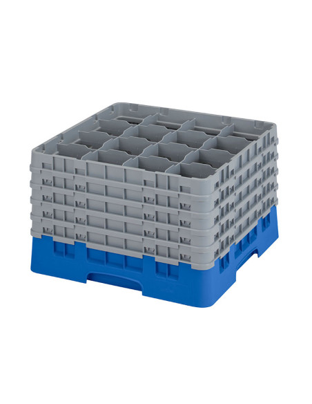 Cesta de lavado 16 comp. 5 alturas - 10,9 cm Ø máx. - alt. máx. 28,2 cm - 50 x 50 x 30,8 cm - Azul