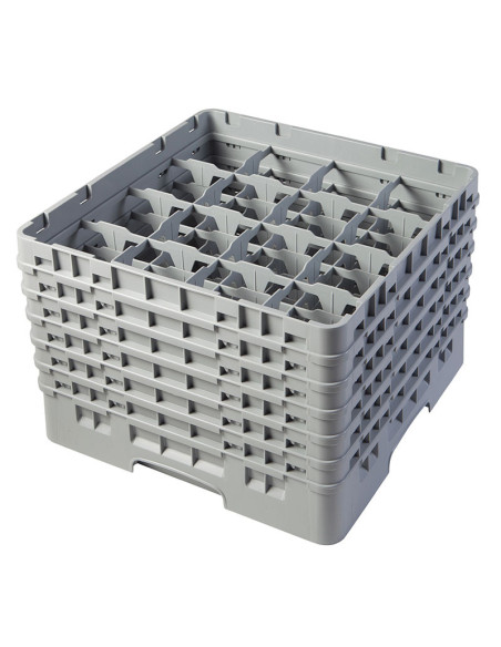 Cesta de lavado 16 comp. 6 alturas - 10,9 cm Ø máx. - alt. máx. 29,9 cm - 50 x 50 x 34,9 cm - Gris claro