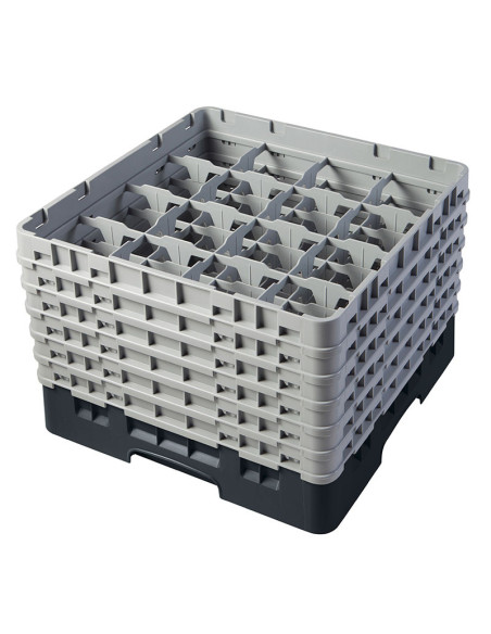 Cesta de lavado 16 comp. 6 alturas - 10,9 cm Ø máx. - alt. máx. 29,9 cm - 50 x 50 x 34,9 cm - Negro