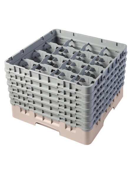 Cesta de lavado 16 comp. 6 alturas - 10,9 cm Ø máx. - alt. máx. 29,9 cm - 50 x 50 x 34,9 cm - Beige