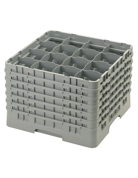 Cesta de lavado 16 comp. 6 alturas - 10,9 cm Ø máx. - alt. máx. 32,3 cm - 50 x 50 x 34,9 cm - Gris claro