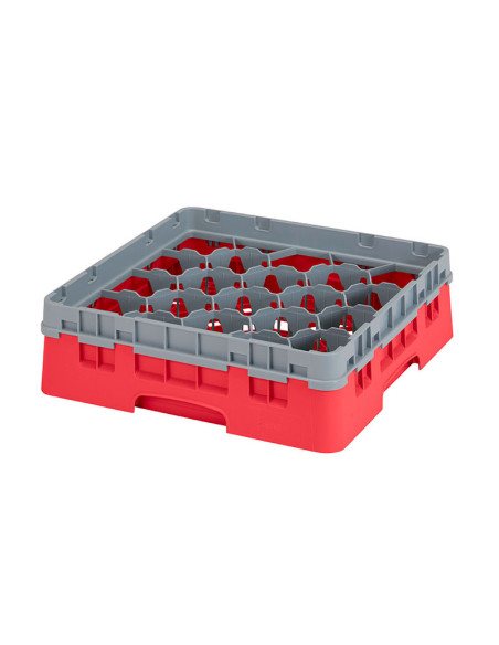 Cesta de lavado 20 comp. 1 altura - 11,8 cm Ø máx. - alt. máx. 9,4 cm - 50 x 50 x 14,3 cm - Rojo
