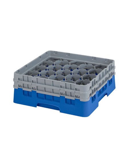 Cesta de lavado 20 comp. 2 alturas - 9,84 cm Ø máx. - alt. máx. 13,5 cm - 50 x 50 x 18,4 cm - Azul