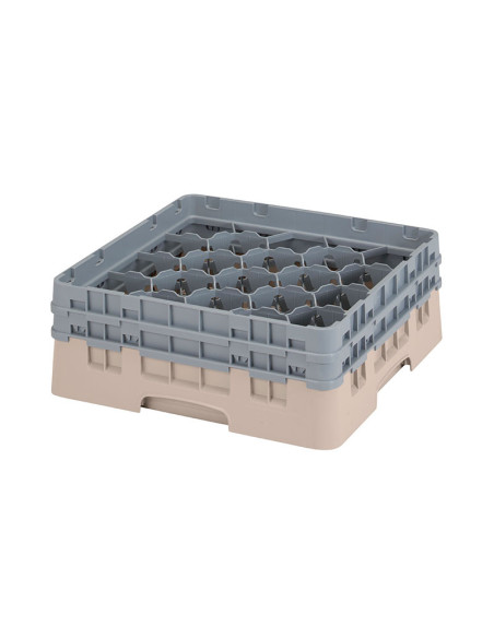 Cesta de lavado 20 comp. 2 alturas - 9,84 cm Ø máx. - alt. máx. 13,5 cm - 50 x 50 x 18,4 cm - Beige