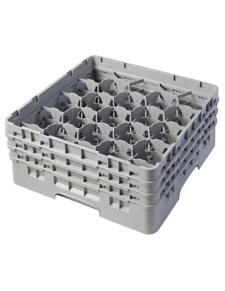 Cesta de lavado 20 comp. 3 alturas - 9,84 cm Ø máx. - alt. máx. 17,6 cm - 50 x 50 x 22,5 cm - Gris claro