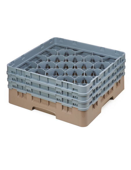 Cesta de lavado 20 comp. 3 alturas - 9,84 cm Ø máx. - alt. máx. 17,6 cm - 50 x 50 x 22,5 cm - Beige