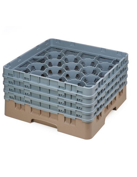 Cesta de lavado 20 comp. 4 alturas - 9,84 cm Ø máx. - alt. máx. 21,7 cm - 50 x 50 x 26,7 cm - Beige