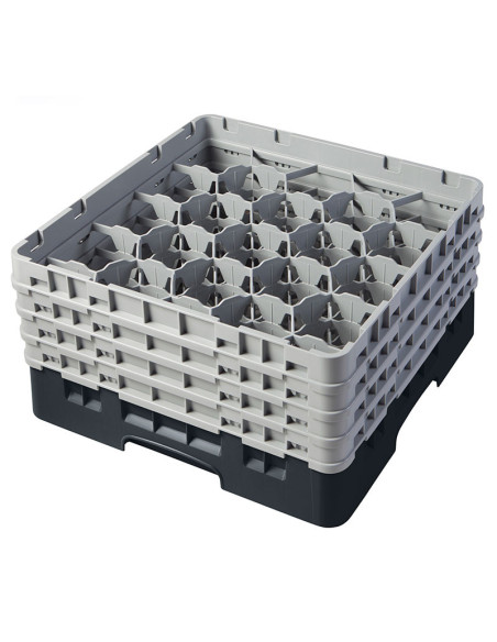 Cesta de lavado 20 comp. 4 alturas - 9,84 cm Ø máx. - alt. máx. 21,7 cm - 50 x 50 x 26,7 cm - Negro