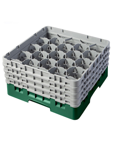 Cesta de lavado 20 comp. 4 alturas - 9,84 cm Ø máx. - alt. máx. 21,7 cm - 50 x 50 x 26,7 cm - Verde sherwood