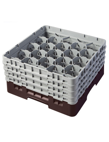 Cesta de lavado 20 comp. 4 alturas - 9,84 cm Ø máx. - alt. máx. 21,7 cm - 50 x 50 x 26,7 cm - Castaño