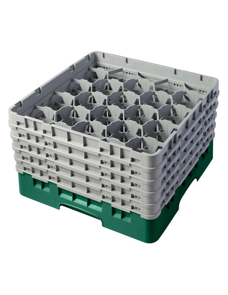 Cesta de lavado 20 comp. 5 alturas - 9,84 cm Ø máx. - alt. máx. 25,8 cm - 50 x 50 x 30,8 cm - Verde sherwood