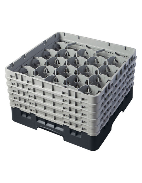 Cesta de lavado 20 comp. 5 alturas - 9,84 cm Ø máx. - alt. máx. 25,8 cm - 50 x 50 x 30,8 cm - Negro