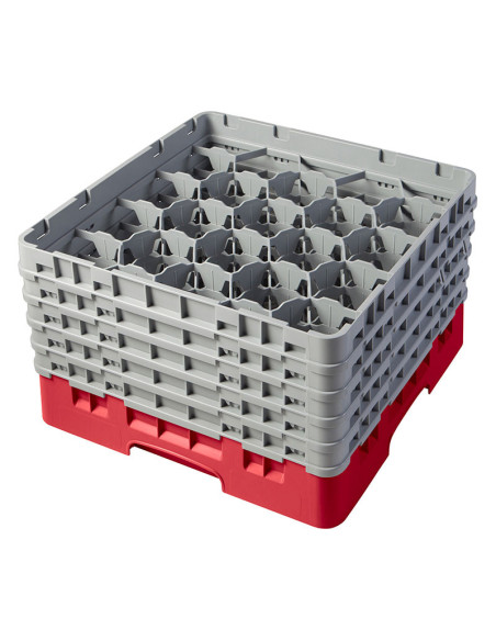Cesta de lavado 20 comp. 5 alturas - 9,84 cm Ø máx. - alt. máx. 25,8 cm - 50 x 50 x 30,8 cm - Rojo