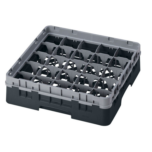 Cesta de lavado 25 comp. 1 altura - 8,7 cm Ø máx. - alt. máx. 9,4 cm - 50 x 50 x 14,3 cm - Negro