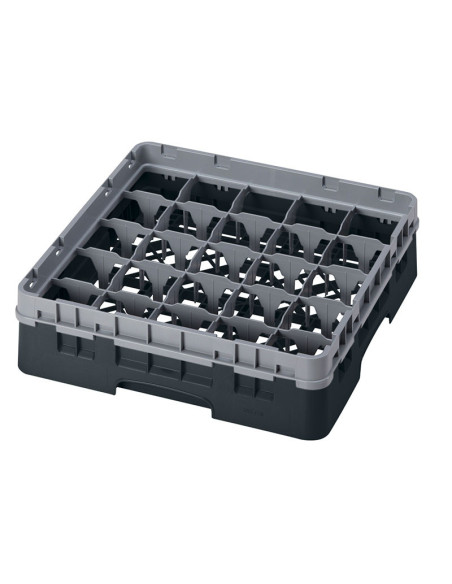 Cesta de lavado 25 comp. 1 altura - 8,7 cm Ø máx. - alt. máx. 9,4 cm - 50 x 50 x 14,3 cm - Negro
