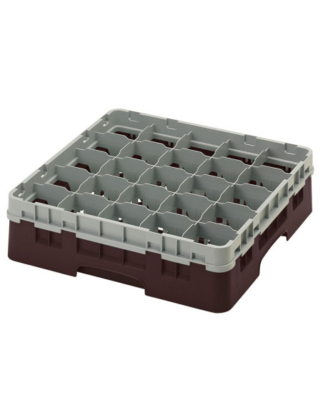 Cesta de lavado 25 comp. 1 altura - 8,7 cm Ø máx. - alt. máx. 11,8cm - 50 x 50 x 14,3 cm - Castaño