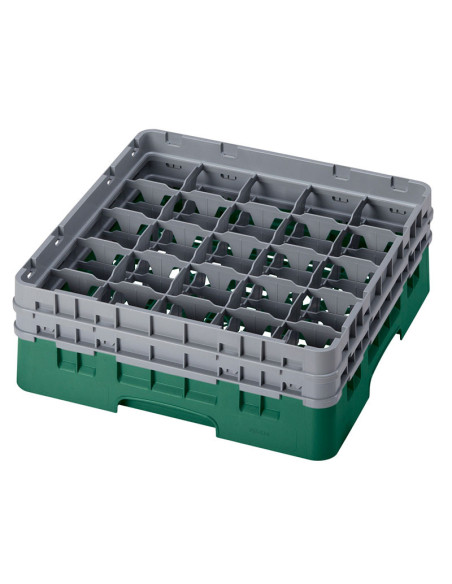 Cesta de lavado 25 comp. 2 alturas - 8,7 cm Ø máx. - alt. máx. 13,5 cm - 50 x 50 x 18,4 cm - Verde sherwood