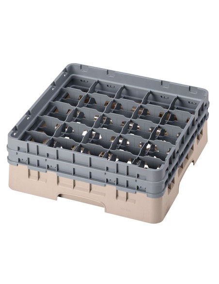 Cesta de lavado 25 comp. 2 alturas - 8,7 cm Ø máx. - alt. máx. 13,5 cm - 50 x 50 x 18,4 cm - Beige