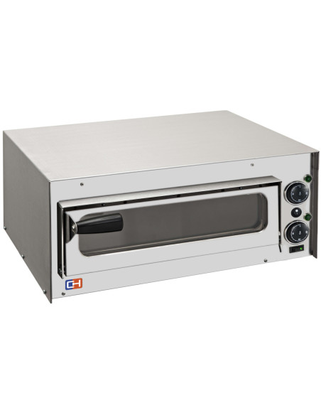 Horno Eléctrico de Pizza Compacto 1 pizza diámetro 35 cm AVEIRO FP20PV con puerta de cristal