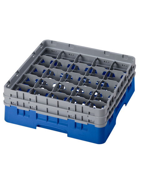 Cesta de lavado 25 comp. 2 alturas - 8,7 cm Ø máx. - alt. máx. 13,5 cm - 50 x 50 x 18,4 cm - Azul