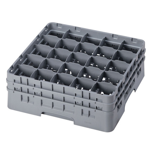 Cesta de lavado 25 comp. 2 alturas - 8,7 cm Ø máx. - alt. máx. 14,9 cm - 50 x 50 x 18,4 cm - Gris claro