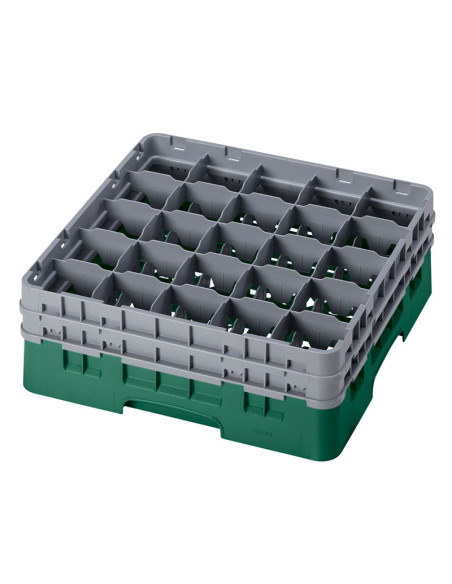 Cesta de lavado 25 comp. 2 alturas - 8,7 cm Ø máx. - alt. máx. 14,9 cm - 50 x 50 x 18,4 cm - Verde sherwood