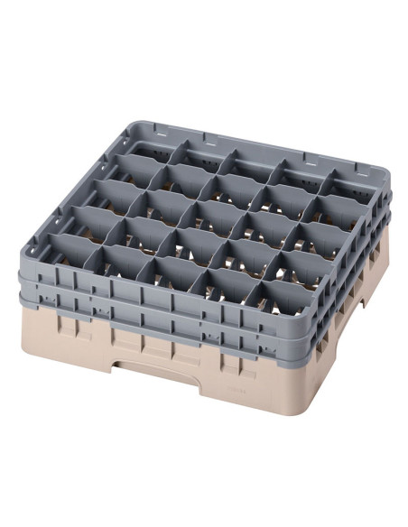 Cesta de lavado 25 comp. 2 alturas - 8,7 cm Ø máx. - alt. máx. 14,9 cm - 50 x 50 x 18,4 cm - Beige