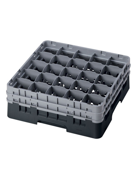 Cesta de lavado 25 comp. 2 alturas - 8,7 cm Ø máx. - alt. máx. 14,9 cm - 50 x 50 x 18,4 cm - Negro