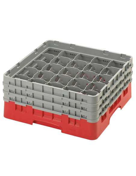 Cesta de lavado 25 comp. 3 alturas - 8,7 cm Ø máx. - alt. máx. 17,6 cm - 50 x 50 x 22,5 cm - Rojo