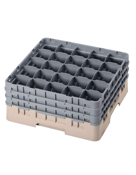 Cesta de lavado 25 comp. 3 alturas - 8,7 cm Ø máx. - alt. máx. 20 cm - 50 x 50 x 22,5 cm - Beige
