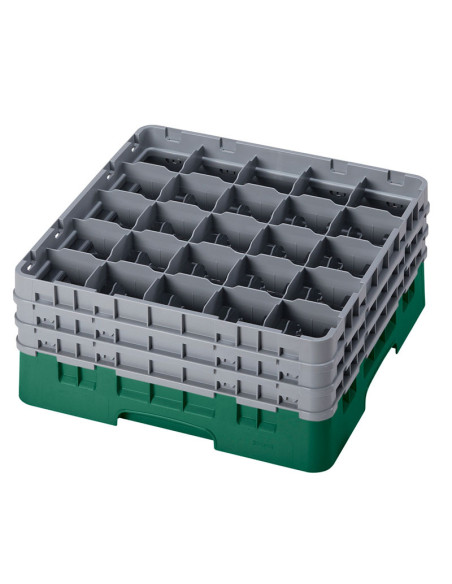 Cesta de lavado 25 comp. 3 alturas - 8,7 cm Ø máx. - alt. máx. 20 cm - 50 x 50 x 22,5 cm - Verde sherwood