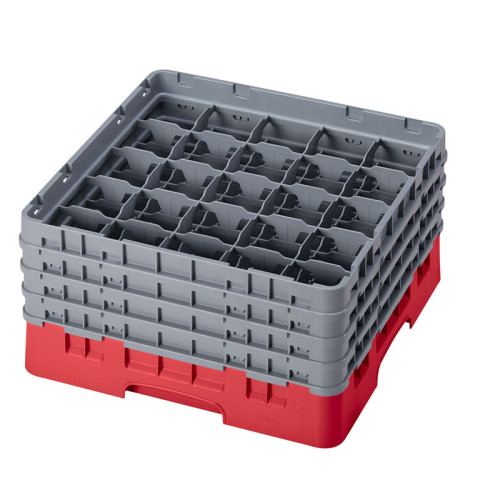Cesta de lavado 25 comp. 4 alturas - 8,7 cm Ø máx. - alt. máx. 21,7 cm - 50 x 50 x 26,7 cm - Rojo