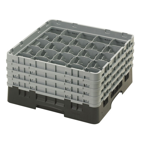 Cesta de lavado 25 comp. 4 alturas - 8,7 cm Ø máx. - alt. máx. 21,7 cm - 50 x 50 x 26,7 cm - Negro