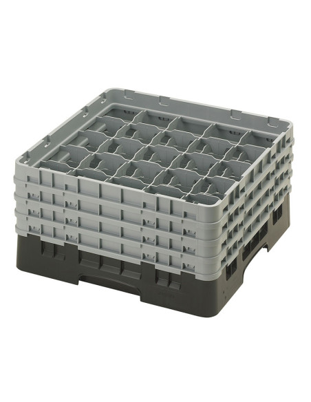 Cesta de lavado 25 comp. 4 alturas - 8,7 cm Ø máx. - alt. máx. 21,7 cm - 50 x 50 x 26,7 cm - Negro