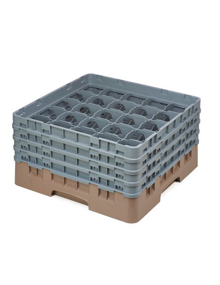 Cesta de lavado 25 comp. 4 alturas - 8,7 cm Ø máx. - alt. máx. 21,7 cm - 50 x 50 x 26,7 cm - Beige