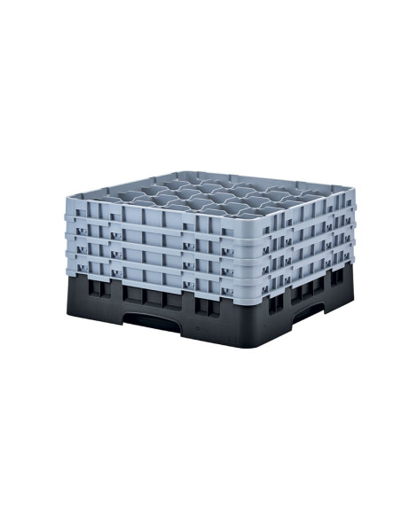 Cesta de lavado 25 comp. 4 alturas- 8,7 cm Ø máx. - alt. máx. 24,1 cm - 50 x 50 x 26,7 cm - Negro
